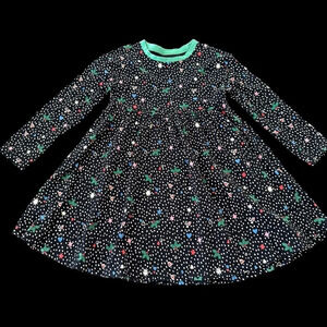 Anyday John Lewis girls 8 Long Sleeve Knit Dress Hearts Christmas Polka Dot